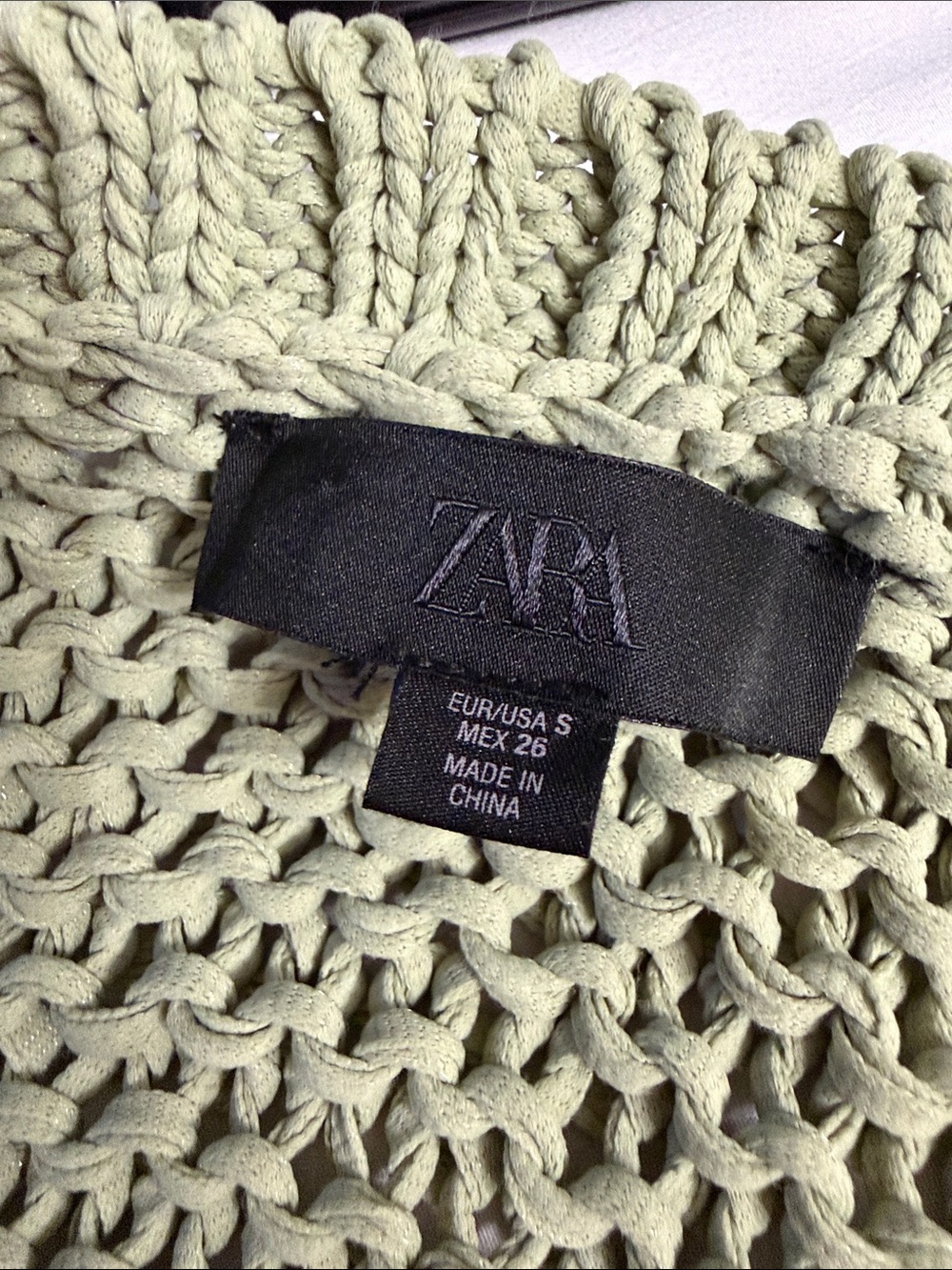 Zara Light Sage Green Cable Knit Cropped Cardigan - Picture 9 of 12